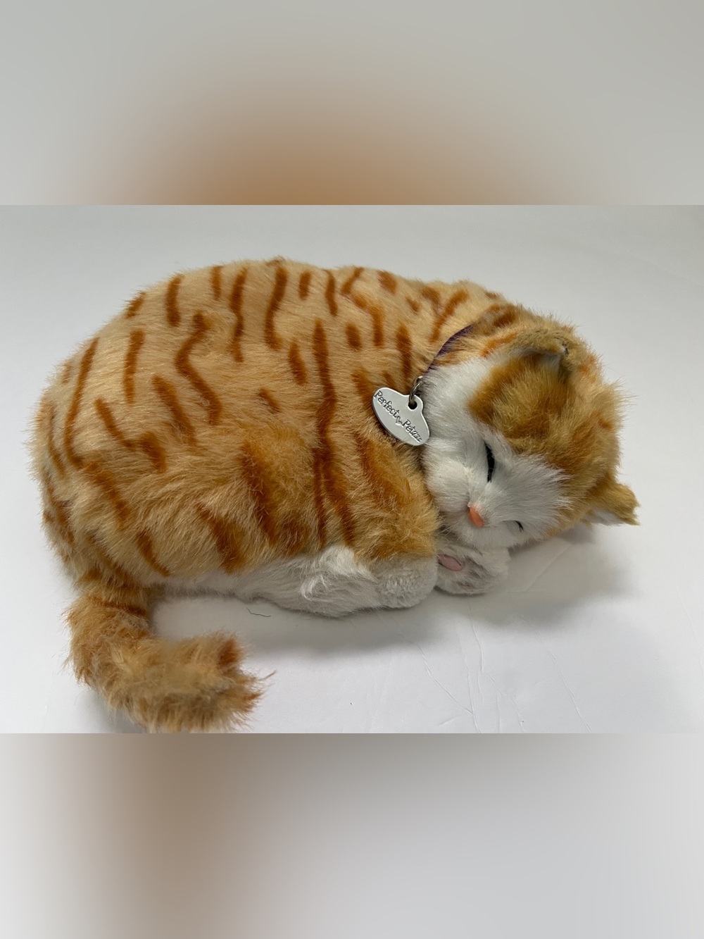Perfect Petzzz Realistic Tabby Cat Stuffed Animal Toy Breathes Orange Striped 9"